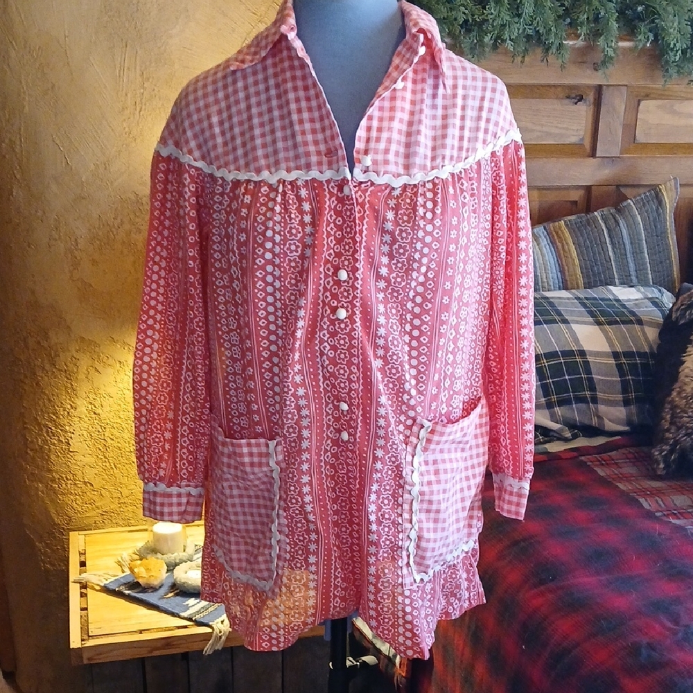 Women's vintage Pink Patterned dress